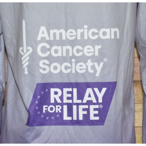 American Cancer Society Relay For Life Unisex M Purple Ombre Hooded Sweatshirt - Picture 10 of 13